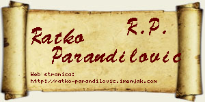 Ratko Parandilović vizit kartica